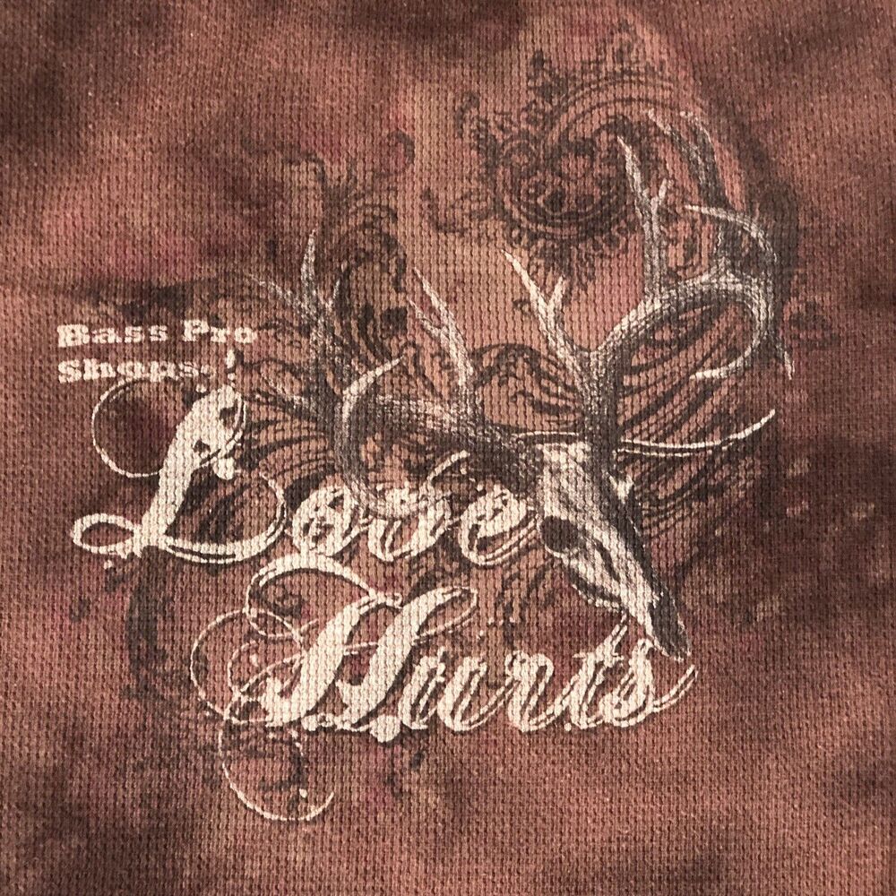 Bass Pro Shops Women’s Long Sleeve Ribbed T-Shirt “Love Hurts” Size Large - Picture 9 of 15